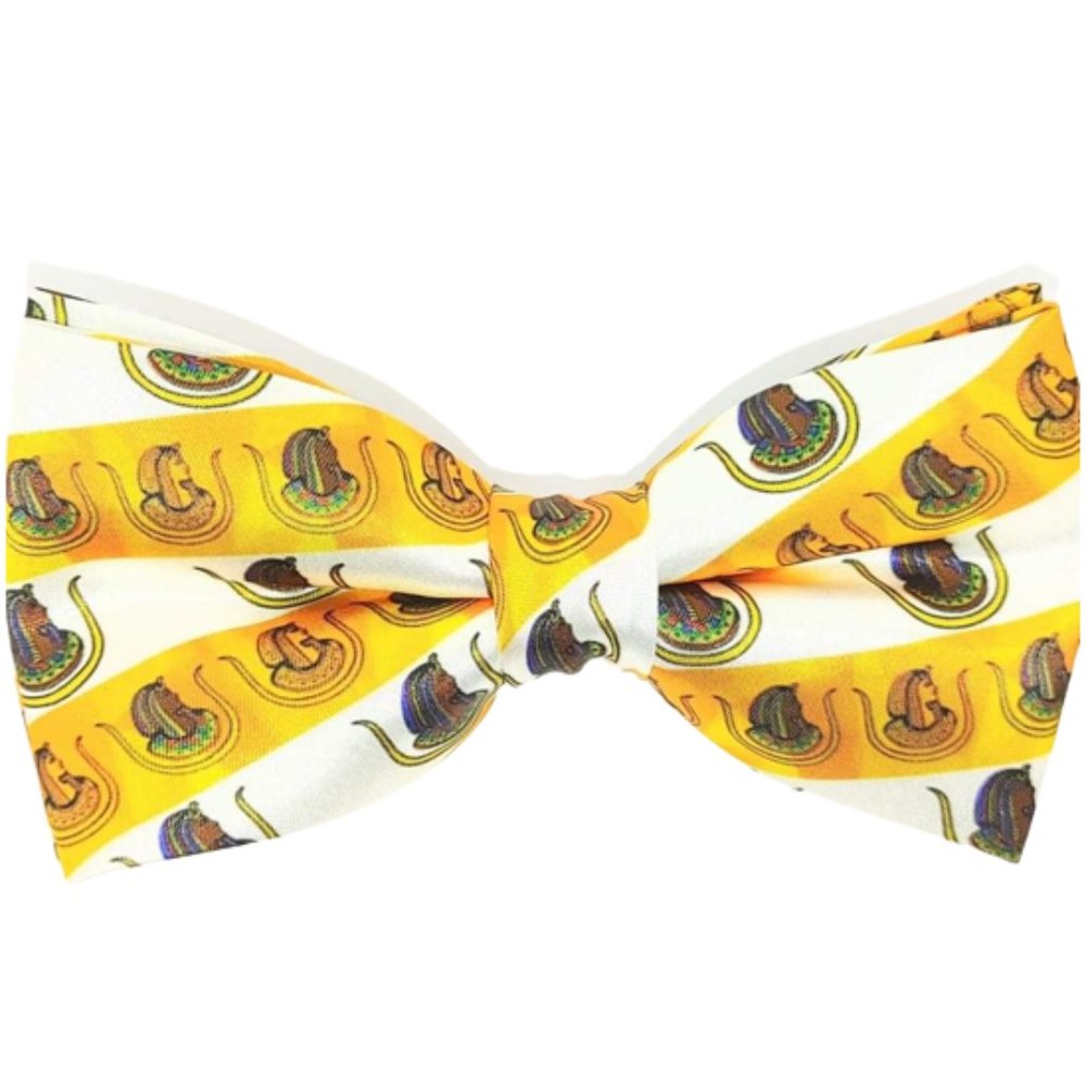 Daughters of Isis bow tie , DOI white & gold bow tie
